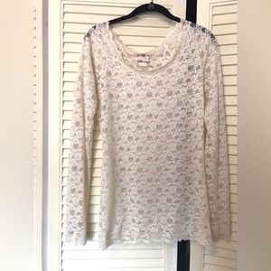 Intimately Free People ivory Lacey long sleeve tee